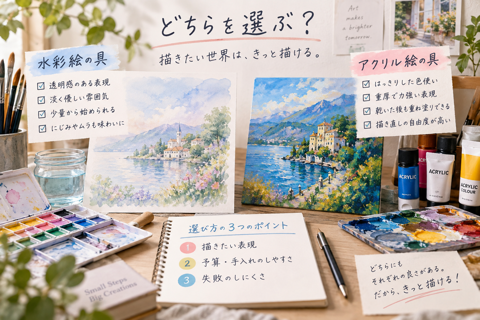 初心者はどちらを選ぶべきか、選び方のポイントを詰め込んだ画像
